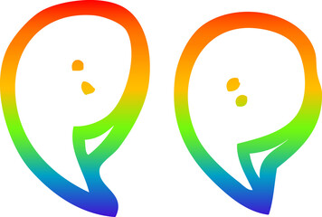 rainbow gradient line drawing cartoon quotation marks