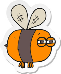 sticker of a cartoon angry bee