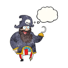 thought bubble textured cartoon pirate captain
