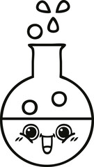 line drawing cartoon test tube