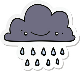 sticker of a cartoon storm cloud