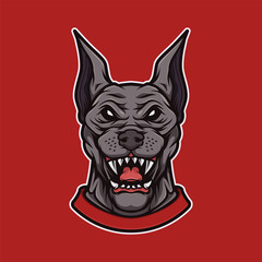 Angry dog head graphic object