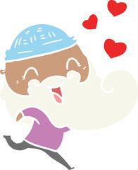 happy bearded man in love