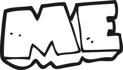 black and white cartoon ME symbol