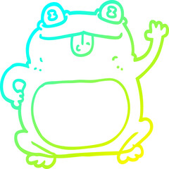 cold gradient line drawing cartoon frog