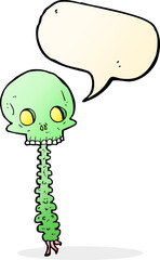 spooky cartoon sull and spine with speech bubble