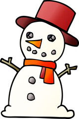 cartoon doodle snowman