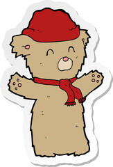 sticker of a cartoon teddy bear