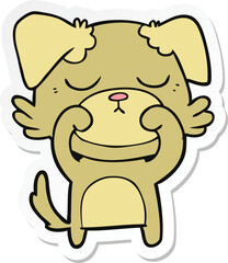 sticker of a cute cartoon dog