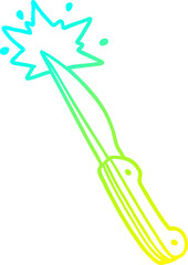cold gradient line drawing cartoon sharp kitchen knife