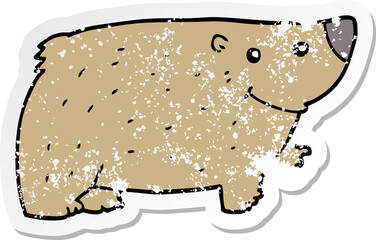 distressed sticker of a cartoon bear