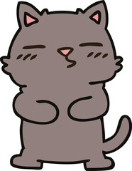 quirky hand drawn cartoon cat