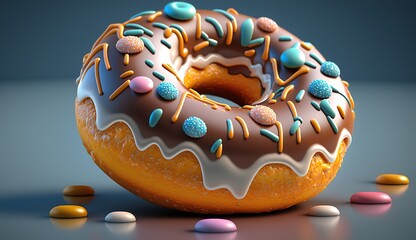 Delicious Donut Isolated - AI generative
