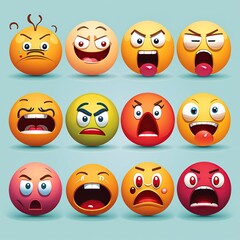  Cute smiley emoticons Illustration - AI generative