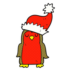 cartoon christmas robin