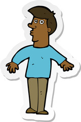 sticker of a cartoon surprised man