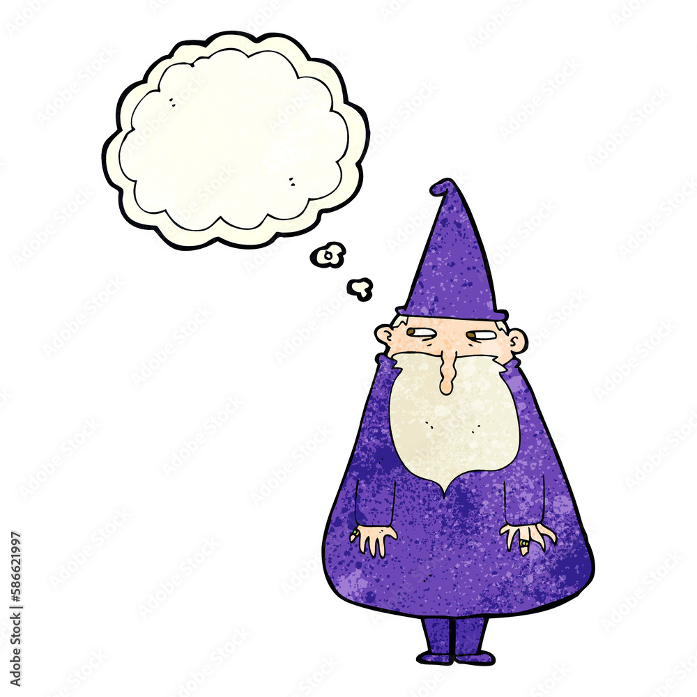 Canvas Prints cartoon wizard with thought bubble