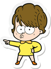 sticker of a cartoon woman