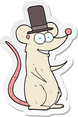sticker of a cartoon mouse in top hat