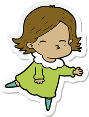 sticker of a cartoon woman