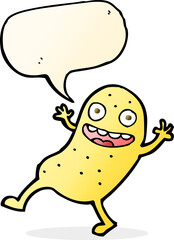 cartoon potato with speech bubble
