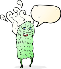 cartoon monster with speech bubble