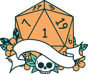 natural one d20 dice roll illustration