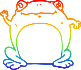 rainbow gradient line drawing cartoon frog