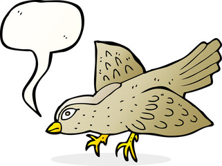 cartoon bird with speech bubble