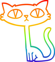 rainbow gradient line drawing cartoon halloween black cat