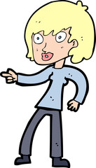 cartoon woman pointing