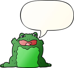 cartoon toad and speech bubble in smooth gradient style