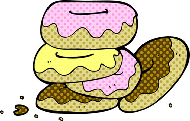 cartoon pile of donuts
