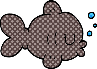 funny cartoon doodle fish