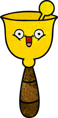 retro grunge texture cartoon school bell