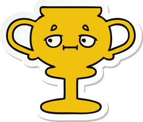 sticker of a cute cartoon trophy