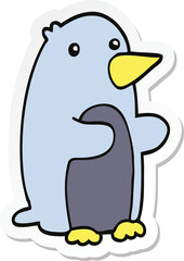 sticker of a cartoon penguin