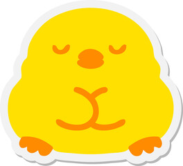 cute cartoon baby bird sticker