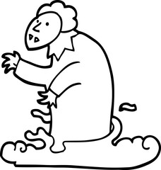 black and white cartoon spooky vampire