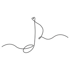 Musical notes one line. Vector icon, White background.

