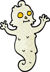 grunge textured illustration cartoon spooky ghost