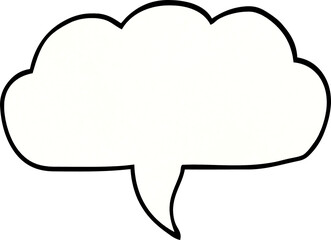 cartoon doodle cloud speech bubble