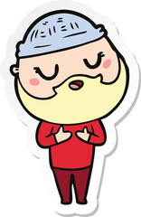 sticker of a cartoon man with beard