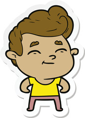 sticker of a happy cartoon man