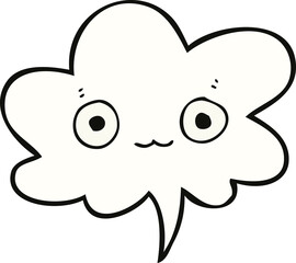 cute cartoon face and speech bubble