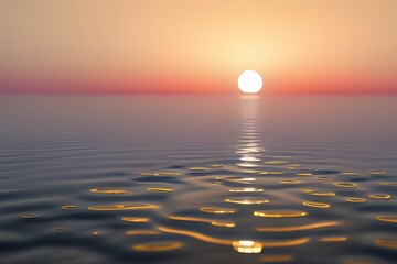 Fototapeta  Ilustracja przedstawiająca zachód słońca nad morzem.  Wygenerowane przy użyciu AI. obraz
