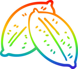 rainbow gradient line drawing cartoon leaf