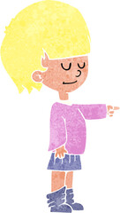 cartoon girl pointing