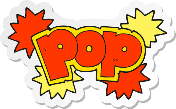 sticker of a cartoon pop explosion symbol
