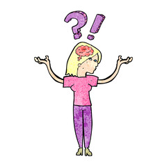 cartoon woman asking question